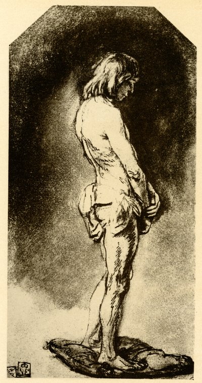 男性裸体 作者 Rembrandt van Rijn