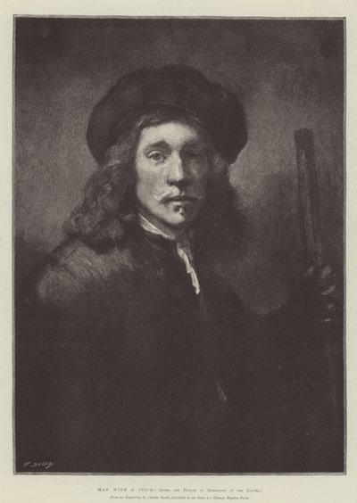 用棍子的人 作者 Rembrandt van Rijn