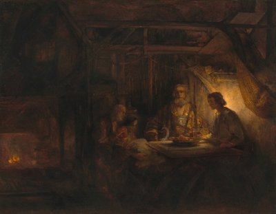 菲利蒙和鲍西斯，1658年。 作者 伦勃朗·范·赖恩