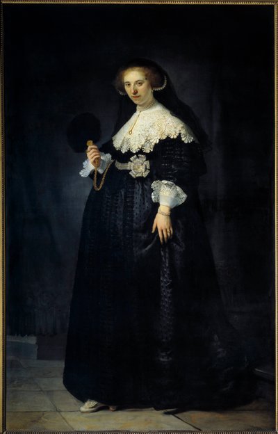 肖像 enpied de Oopjen Coppit，Maertens Soolmans 所绘的女人 Harmensz van Rijn dit Rembrandt 的画作（1606-1669 年） 作者 伦勃朗·范·赖恩
