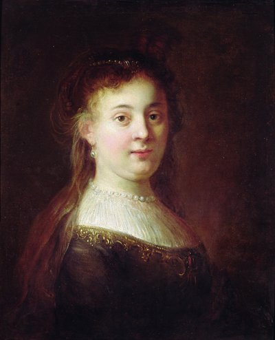 Saskia van Uylenburch，c.1633的肖像 作者 Rembrandt van Rijn
