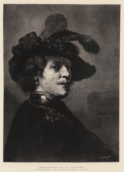 伦勃朗担任军官 作者 Rembrandt van Rijn