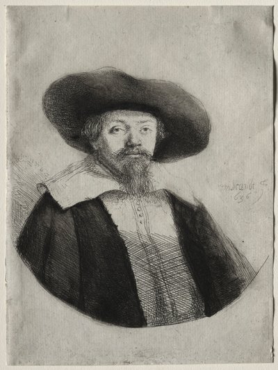 塞缪尔·玛纳西·本·以色列（Samuel Manasseh Ben Israel），1636年。 作者 伦勃朗·范·赖恩