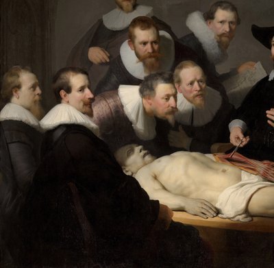 Nicolaes Tulp博士的解剖课，1632年（细节7543） 作者 伦勃朗·范·赖恩
