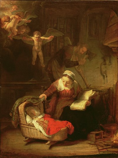 神圣家族，c.1645 作者 Rembrandt van Rijn