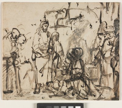 拉撒路死后，基督与玛莎和玛丽的会合，约1662-65年 作者 伦勃朗·范·赖恩