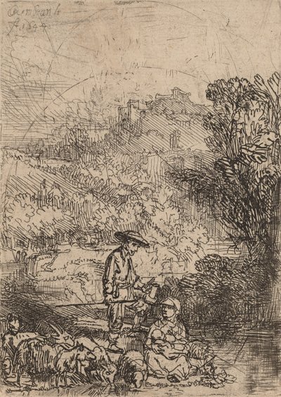牧羊人和他的家人》，1644年。 作者 伦勃朗·范·赖恩