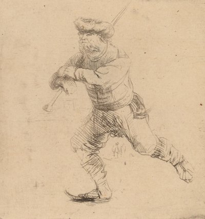 溜冰者》，约1639年。 作者 伦勃朗·范·赖恩