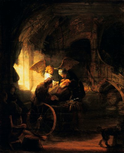 托比亚斯（Tobias）将视线归还给父亲，1636年 作者 伦勃朗·范·赖恩