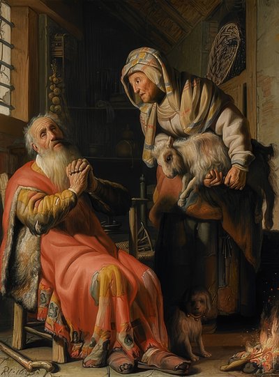 托比（Tobit）指责安娜。 1626 作者 伦勃朗·范·赖恩