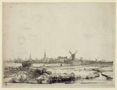 阿姆斯特丹视图，c.1640 作者 伦勃朗·范·赖恩