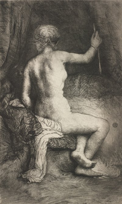 带箭的女人，1661年。 作者 伦勃朗·范·赖恩