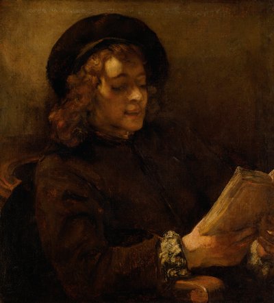 艺术家之子Titus van Rijn，雷丁 作者 伦勃朗·范·赖恩