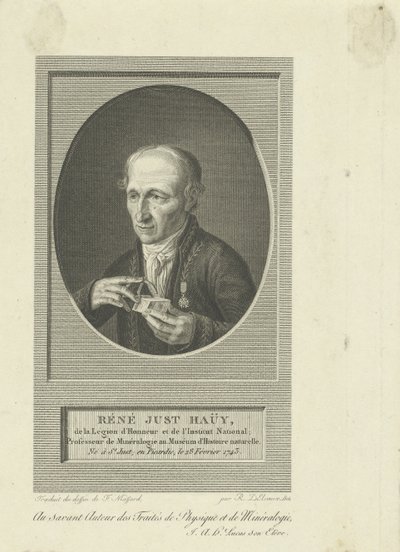 René-Just Haüy 1743-1822的肖像，1804年。 作者 雷米·亨利·约瑟夫·德尔沃