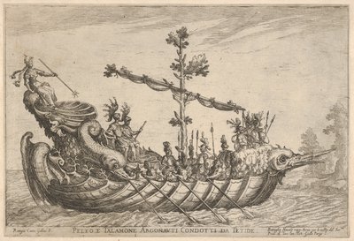 Peleus和Talamon（来自Argonauts船只系列），用于婚礼庆典...，1608年。 作者 雷米吉奥·坎塔加琳娜（Remigio Cantagallina）