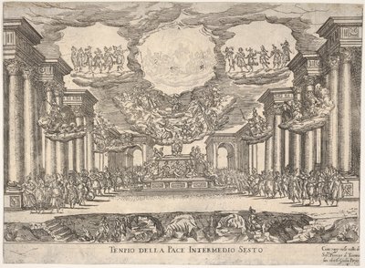 第六插曲：和平神殿中级第六：和平神殿，来自S ...系列，1608年。 作者 雷米吉奥·坎塔加琳娜（Remigio Cantagallina）