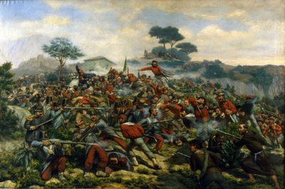 复兴运动：朱塞佩-加里波第（1807-1882）的部队、千人队和两西西里王国的军队在西西里岛的卡拉塔菲米之战 作者 雷米吉奥·莱格特