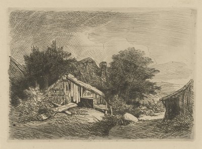 有破旧小屋的风景 作者 雷米纽斯·阿德里安·哈南（Remigius Adrianus Haanen）