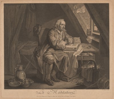 冥想 作者 René Gaillard，模仿 Johann Eleazar Schenau