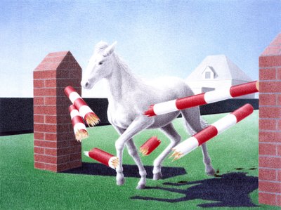 障碍》，2004 年，纸上彩色铅笔画 作者 勒内·博安