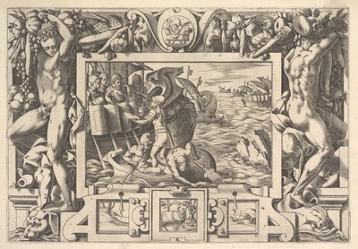Aeëtes聚集Absyrtes的四肢，虽然使成员们回头客，但希腊人却于1563年做了d...。 作者 雷内·博伊文（Rene Boyvin）