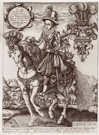 查理一世作为马背上的威尔士王子，来自“国王的书”，1618年 作者 雷诺·埃尔斯track