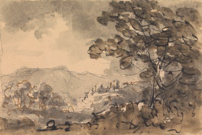 风景与远处的城堡 作者 Rev. William Gilpin