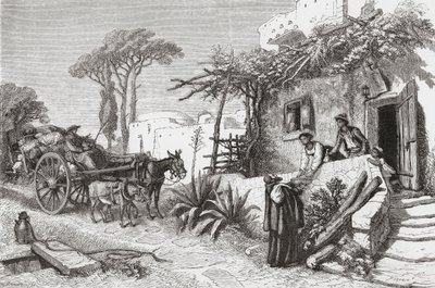 19 世纪末，意大利那不勒斯附近的修道士。选自塞缪尔-曼宁（Samuel Manning）牧师的《意大利图片》，约 1890 年出版。 作者 塞缪尔·曼宁牧师