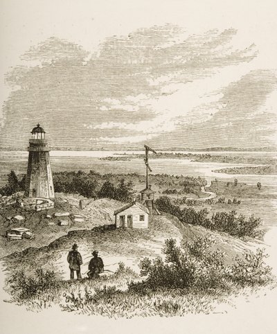 Sandy Hook新泽西，从1870年代的灯塔看，1880年 作者 塞缪尔·曼宁牧师