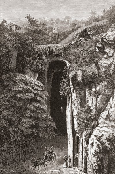 维吉尔墓，19 世纪末意大利南部那不勒斯。摘自塞缪尔-曼宁牧师的《意大利图片》，约 1890 年出版。 作者 塞缪尔·曼宁牧师