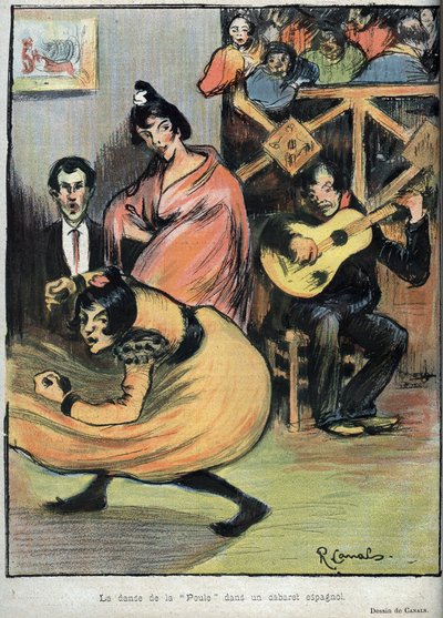 西班牙歌舞厅中的母鸡舞--R. Canals在《1898年的故事》中的画作 作者 里卡多运河与兰比