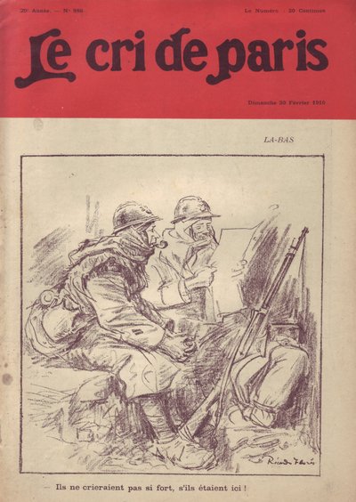Illustration by Ricardo Flores (1878-1918) for the Cover of Le Cri de Paris, 20/02/16 - La-bas “” They wouldn