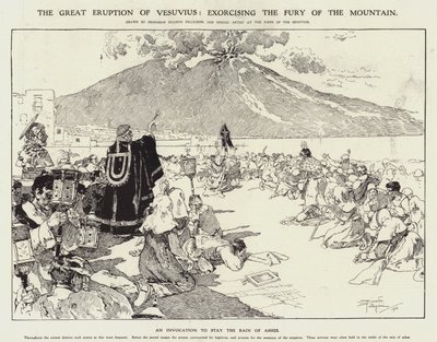 维苏威火山大爆发：驱除大山之怒（版画） 作者 里卡多·佩莱格里尼（Riccardo Pellegrini）