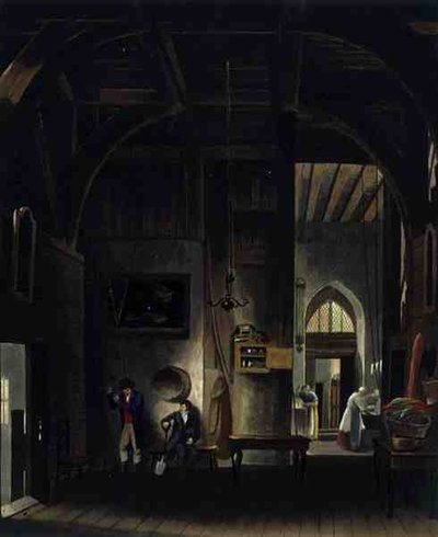 温莎城堡的古钟楼，出自《皇家住宅》，由R. Reeve雕刻，William Henry Pyne（1769-1843）出版。 作者 理查德（后）卡特莫尔