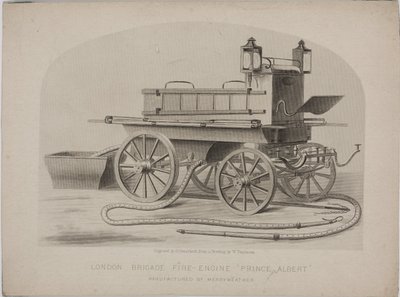 伦敦消防队的消防车 "阿尔伯特王子"，约1880年 作者 理查德（后）爸爸