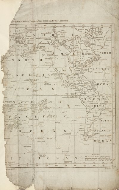 库克的航行地图，约1780年 作者 理查德（后）爸爸