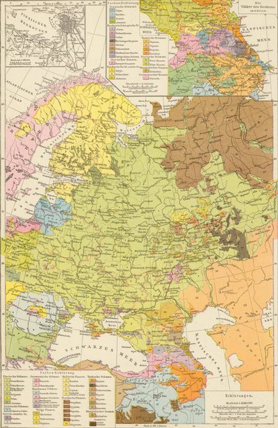 Andree, Richard.Volkerkarte von Russland.1881 A 作者 理查德·安德烈