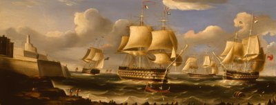 HMS瓦莱塔女王- RBSpencer绘画，1848年 作者 理查德·斯宾塞