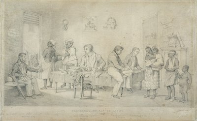 特立尼达奴隶办公室保护者，c.1833（编织纸上的石墨） 作者 理查德·布里根斯