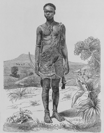 Madi用弓箭，来自“人类的历史”，Vol。三，由弗里德里希拉特泽教授，1898年 作者 理查德·布赫塔（Richard Buchta）