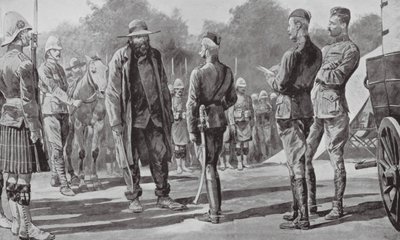 克朗杰指挥官向罗伯茨勋爵投降（石版画） 作者 理查德·卡顿二世（之后）伍德维尔