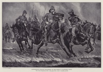 Dundonald 的骑兵在北纳塔尔（石版画）跟随布尔人 作者 理查德·卡顿二世（之后）伍德维尔