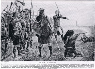1759年的魁北克战役，来自&39;哈钦森的英国民族故事&39;，c.1923 作者 理查德·卡顿·伍德维尔