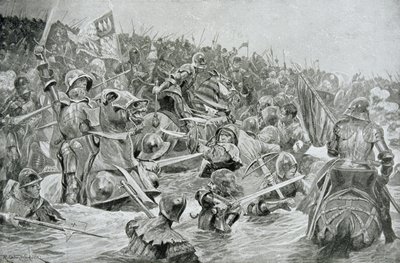1461年的Towton战役，Hutchinsons的“英国民族故事”中的插图 作者 理查德·卡顿·伍德维尔