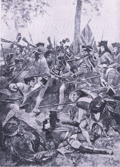 拉米勒斯战役，1706年5月23日：爱尔兰军团的袭击，英国陆地和海上战役的插图，1915年 作者 Richard Caton Woodville junior