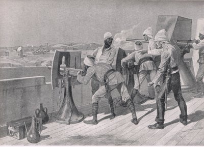 在尼罗河的路上：在Dervishes的射击，1915年英国陆地和海上战役的插图 作者 理查德·卡顿·伍德维尔初级