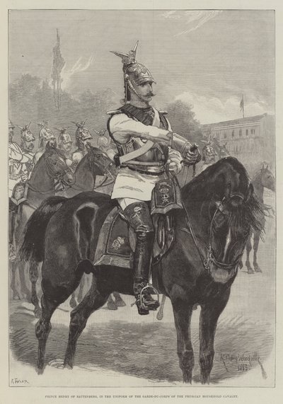 巴滕伯格的亨利王子，在普鲁士家庭骑兵的军团制服 作者 Richard Caton Woodville junior