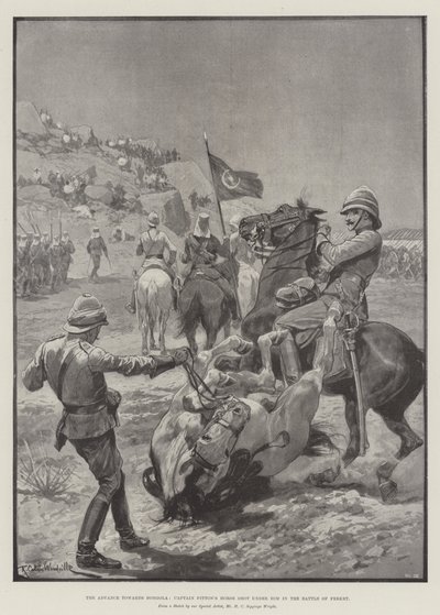 向东戈拉前进，菲特顿船长的马在费克特战役中射中了他 作者 Richard Caton Woodville junior