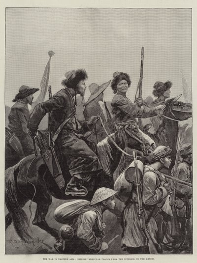 东亚战争，3月份来自内地的中国不规则部队 作者 Richard Caton Woodville junior