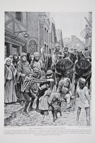 欺骗面包师的惩罚，来自&39;哈钦森的英国民族故事&39;，c.1923 作者 理查德·卡顿·伍德维尔初级